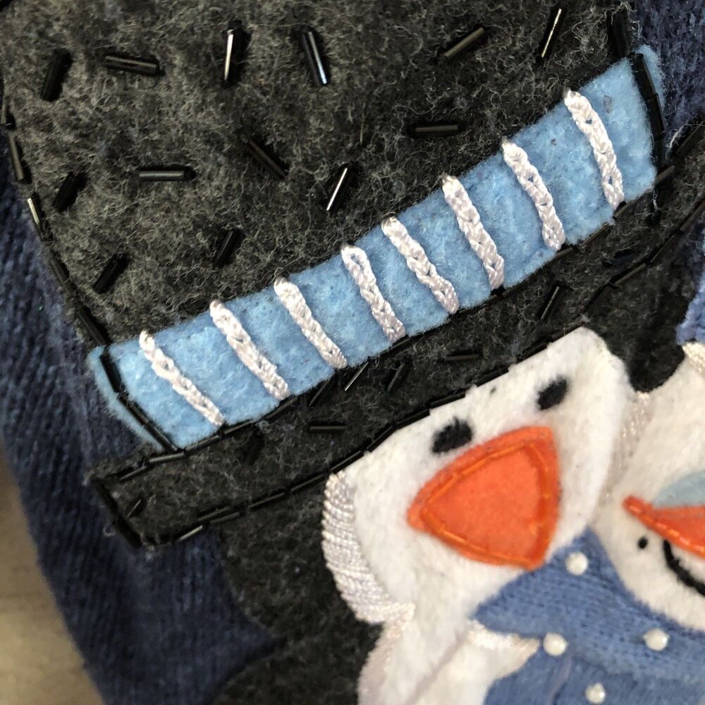 Women’s Size L 14/16 Penguin Christmas Winter Blue Zip Up Cardigan Sweater - Picture 13 of 16
